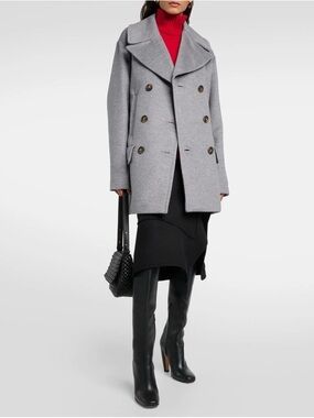 THE FRANKIE SHOP: Sportmax Martora oversized virgin wool peacoat